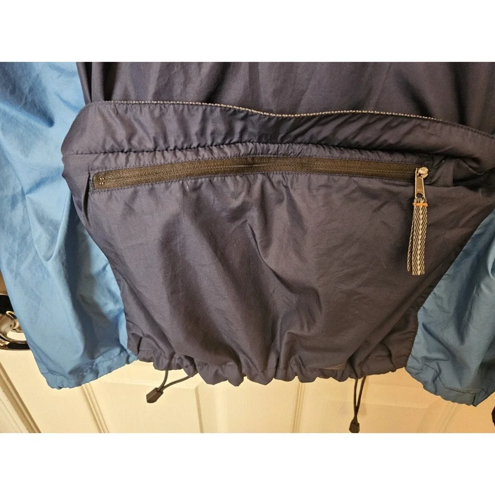 Nike Men's Blue Windbreaker Hoodie Jacket #56323 1/4 Zip Orange Logo, Size XL - Picture 6 of 11